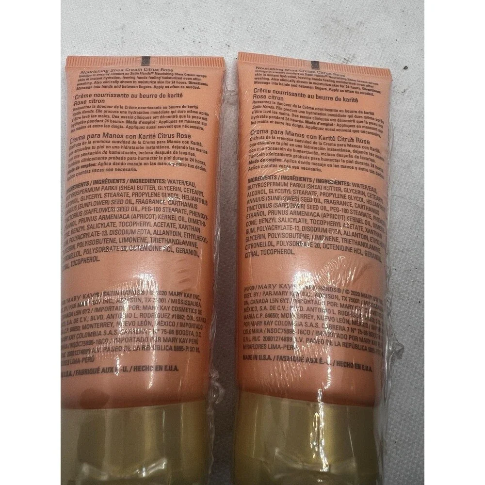 (Lot Of 2) MARY KAY SATIN HANDS SHEA CREAM CITRUS ROSE